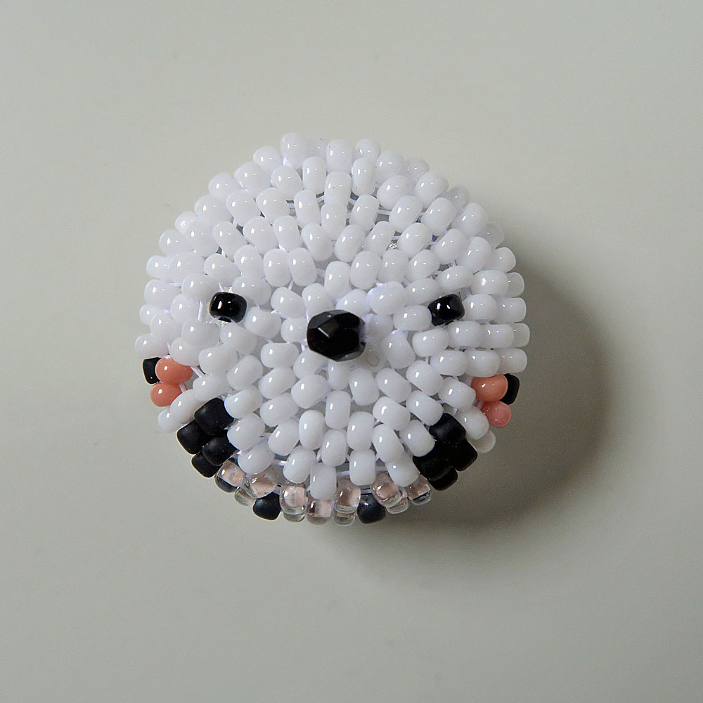 【HEE-HAW】★ビーズまるマグネット/シマエナガ