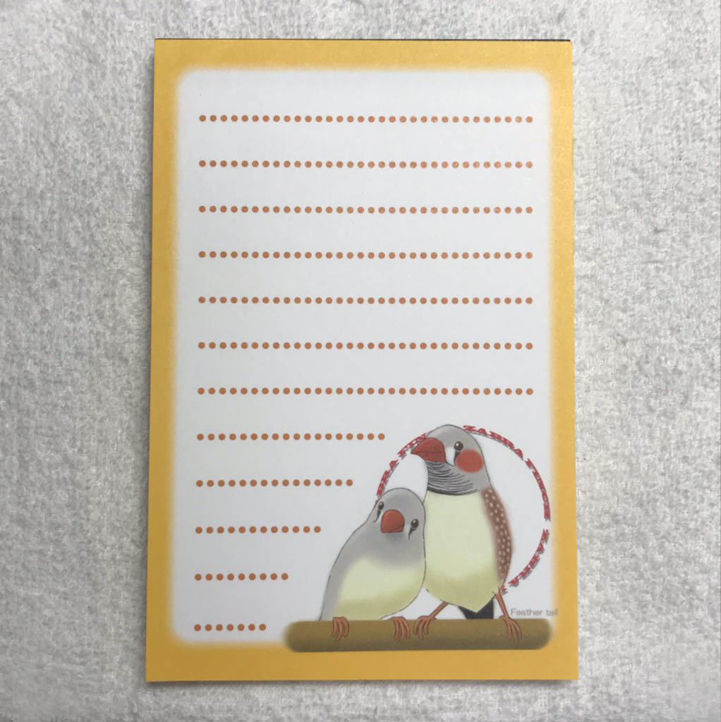 【Feather Tail】ブロックメモ帳6/キンカチョウ◆