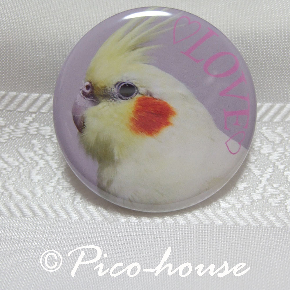 【ぴこはうす】★缶バッジ/オカメ・ルチノー4◆