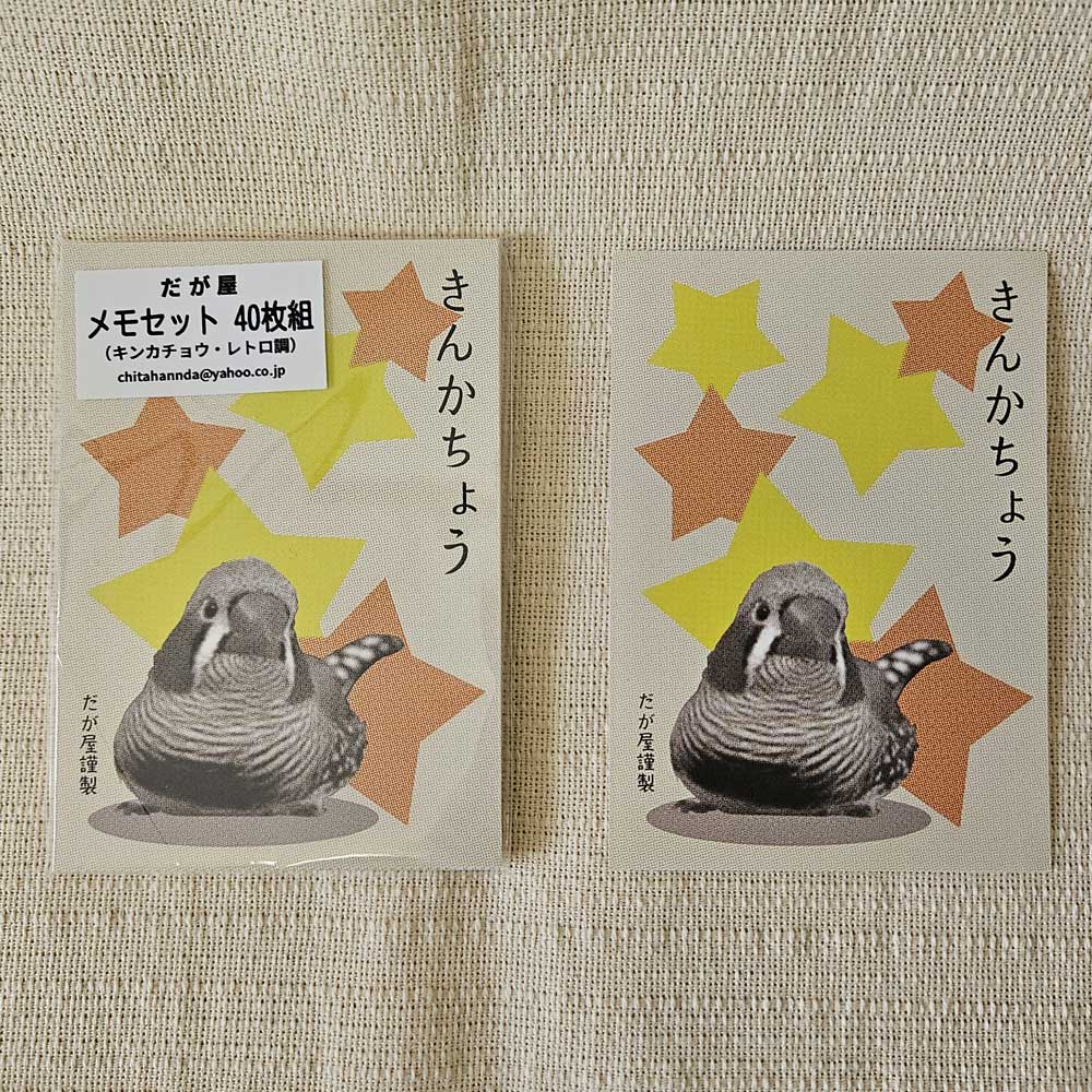 【だが屋】メモセット/キンカチョウ・レトロ調