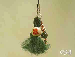【珠とり屋】★ストラップ034/にわとり◆