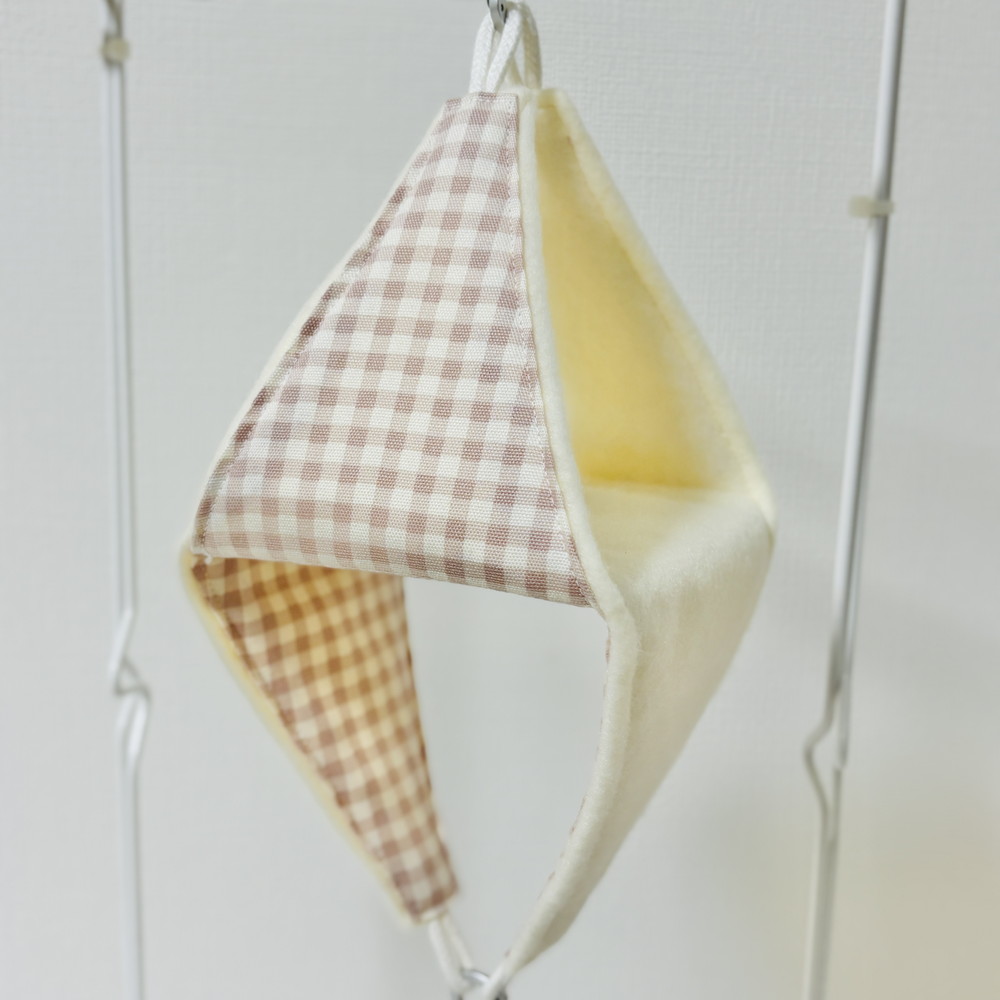 【はるベー】★リバーシブルCHANGEテントS/フリース(オフホワイト)／ピンク格子