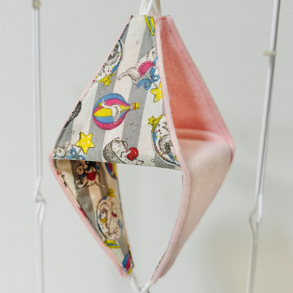 【はるベー】★リバーシブルCHANGEテントS/フリース(ピンク)／ファンシーアニマル