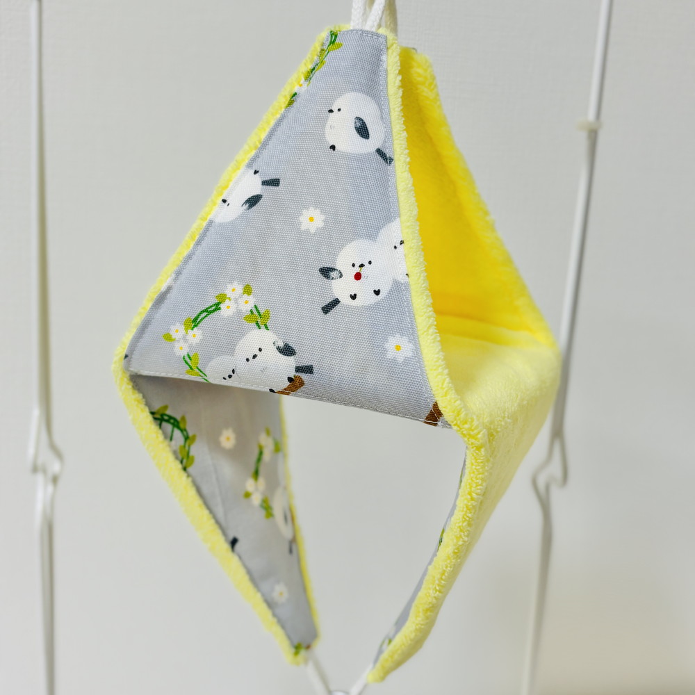 【はるベー】★リバーシブルCHANGEテントM/タオル(黄色)／シマエナガ