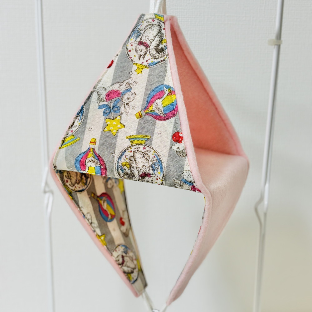 【はるべー】 ★リバーシブルCHANGEテントL/フリース（ピンク）／ファンシーアニマル