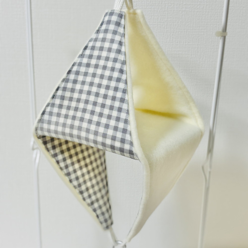 【はるべー】 ★リバーシブルCHANGEテントL/フリース（オフホワイト）／グレー格子