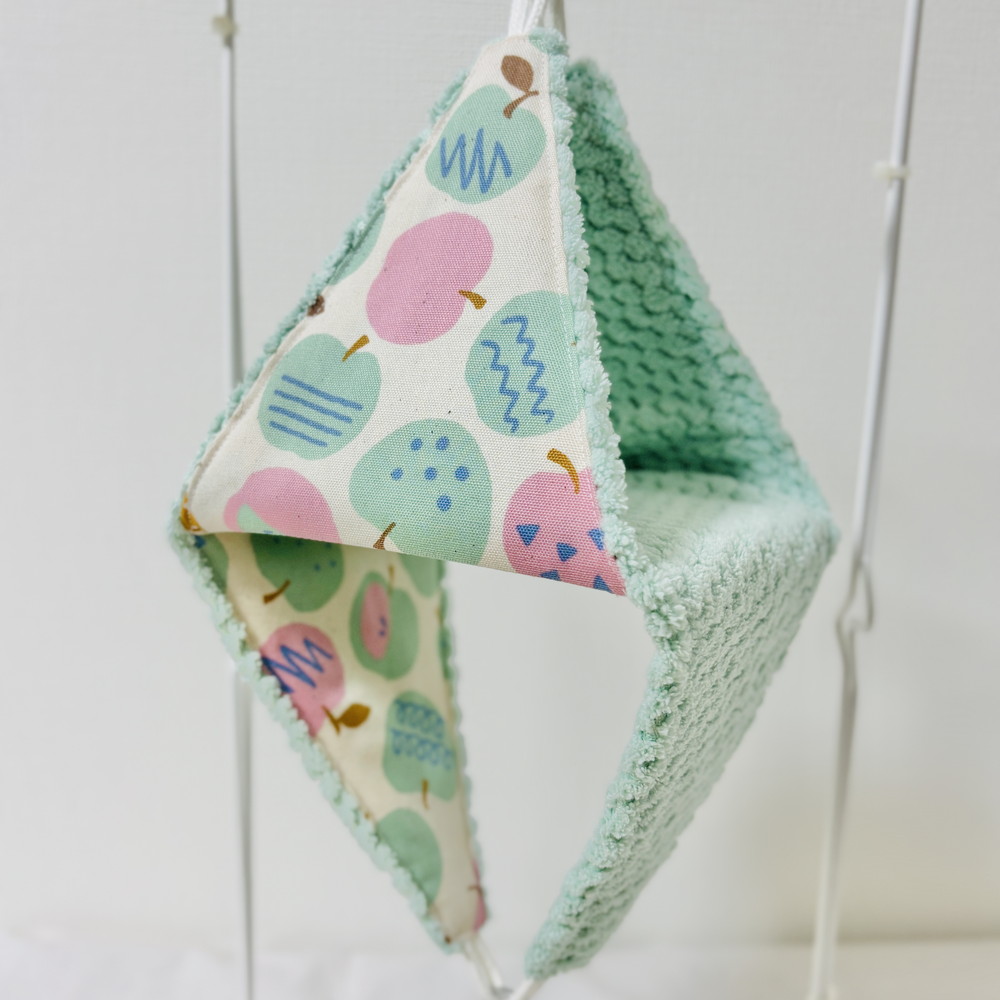 【はるべー】 ★リバーシブルCHANGEテントLL/タオル（グリーン）／リンゴ