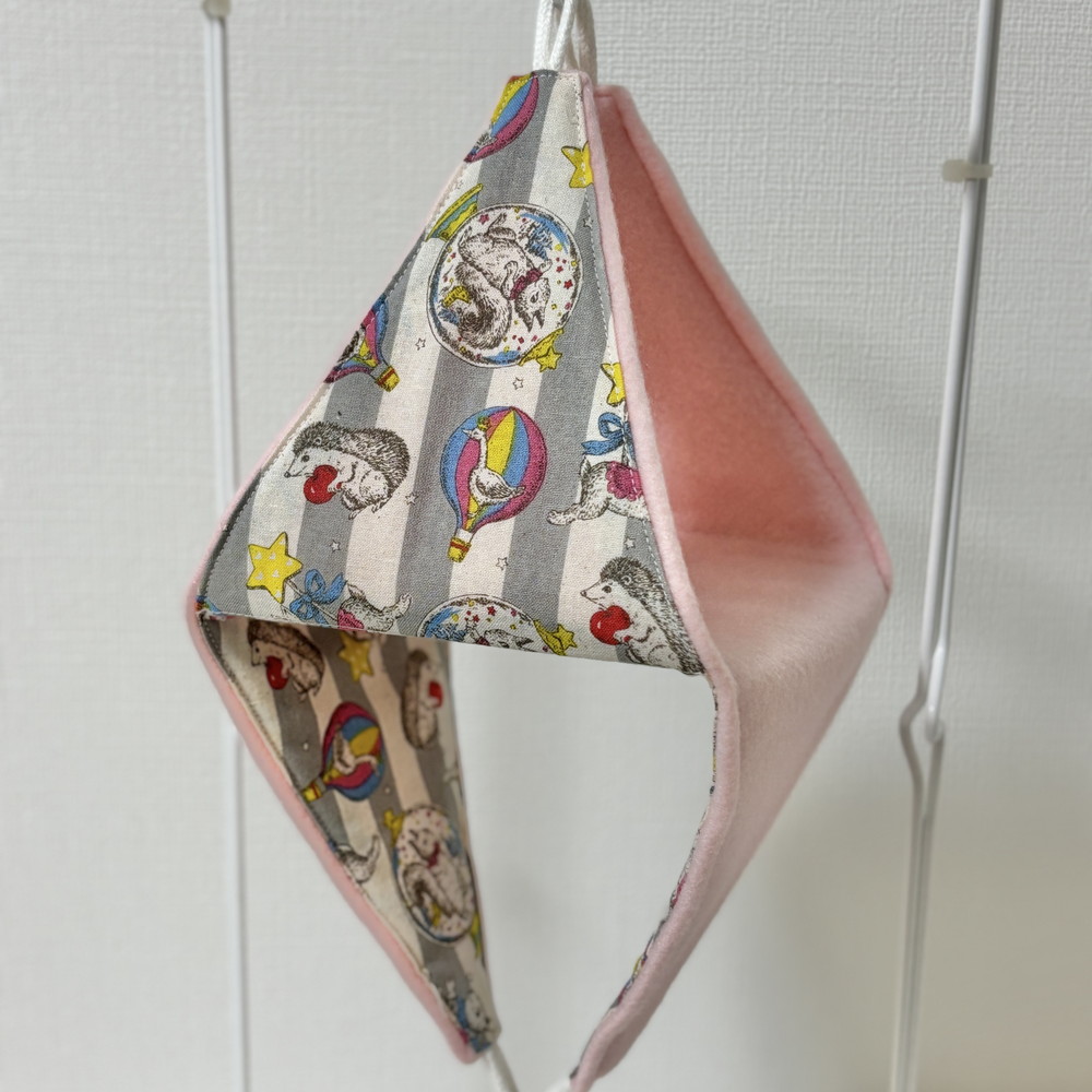 【はるべー】 ★リバーシブルCHANGEテントLL/フリース（ピンク）／ファンシーアニマル