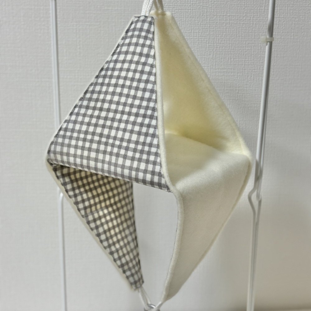 【はるべー】 ★リバーシブルCHANGEテントLL/フリース（オフホワイト）／グレー格子