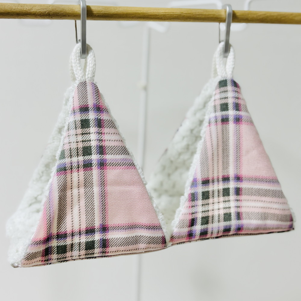 【はるべー】 ★遊べるピタッとテントS/タオル（ホワイト）／タータンチェックピンク