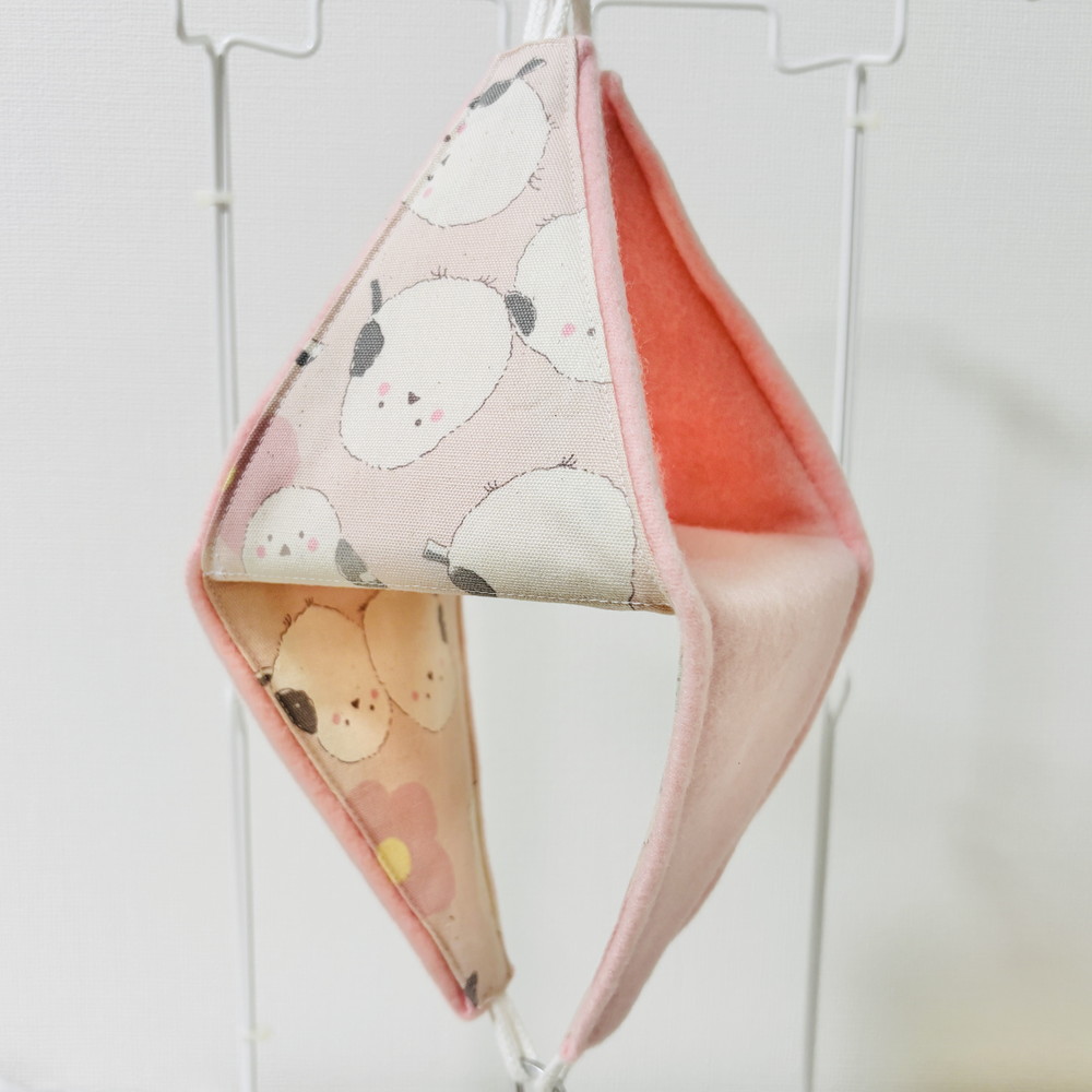 はるべー / ★リバーシブルCHANGEテント【M】フリース （ベビーピンク）／ 大きなシマエナガ柄