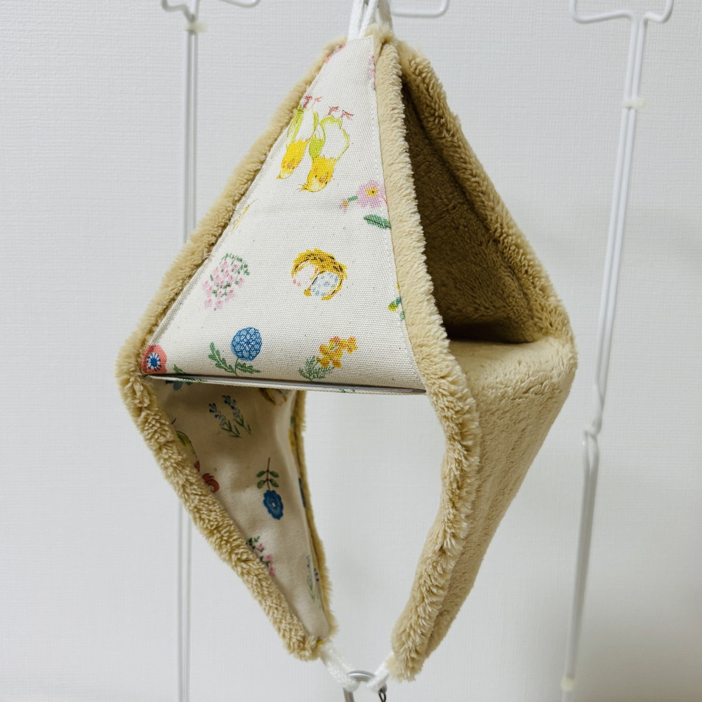 はるべー / ★リバーシブルCHANGEテント【M】猫 ボア （ベージュ）／インコと 花柄