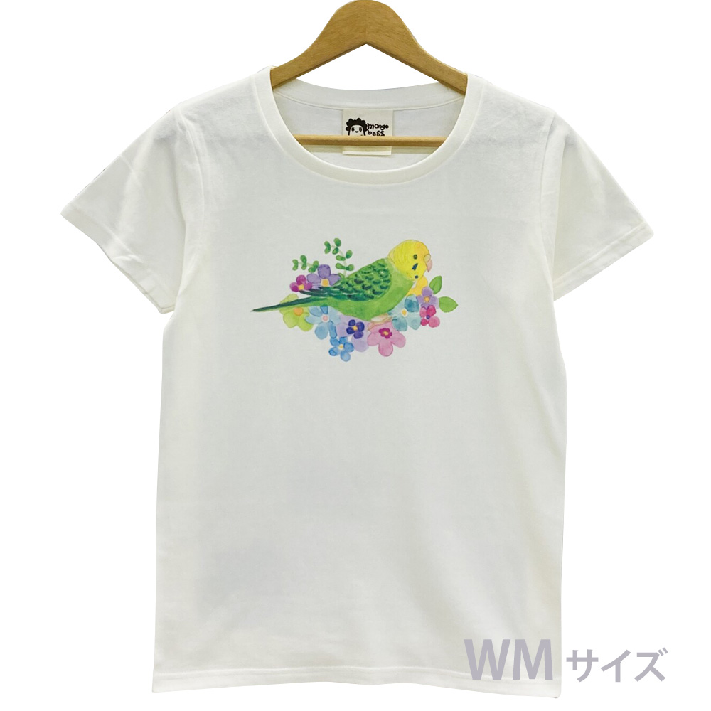 9998187【モンゴベス】★Tシャツ・女性用M / フラワー・セキセイグリーン ◆
