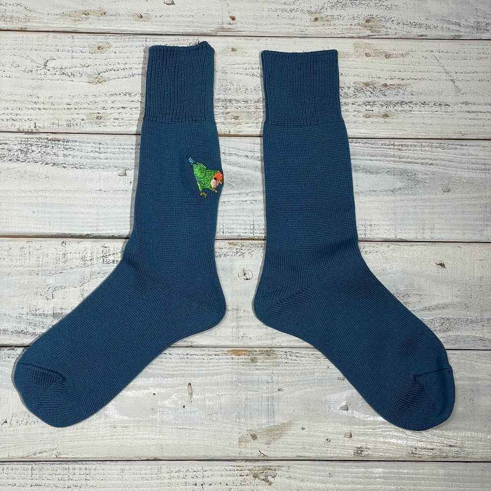 9998538【あいうえ堂】靴下・ブルー/ コザクラインコ