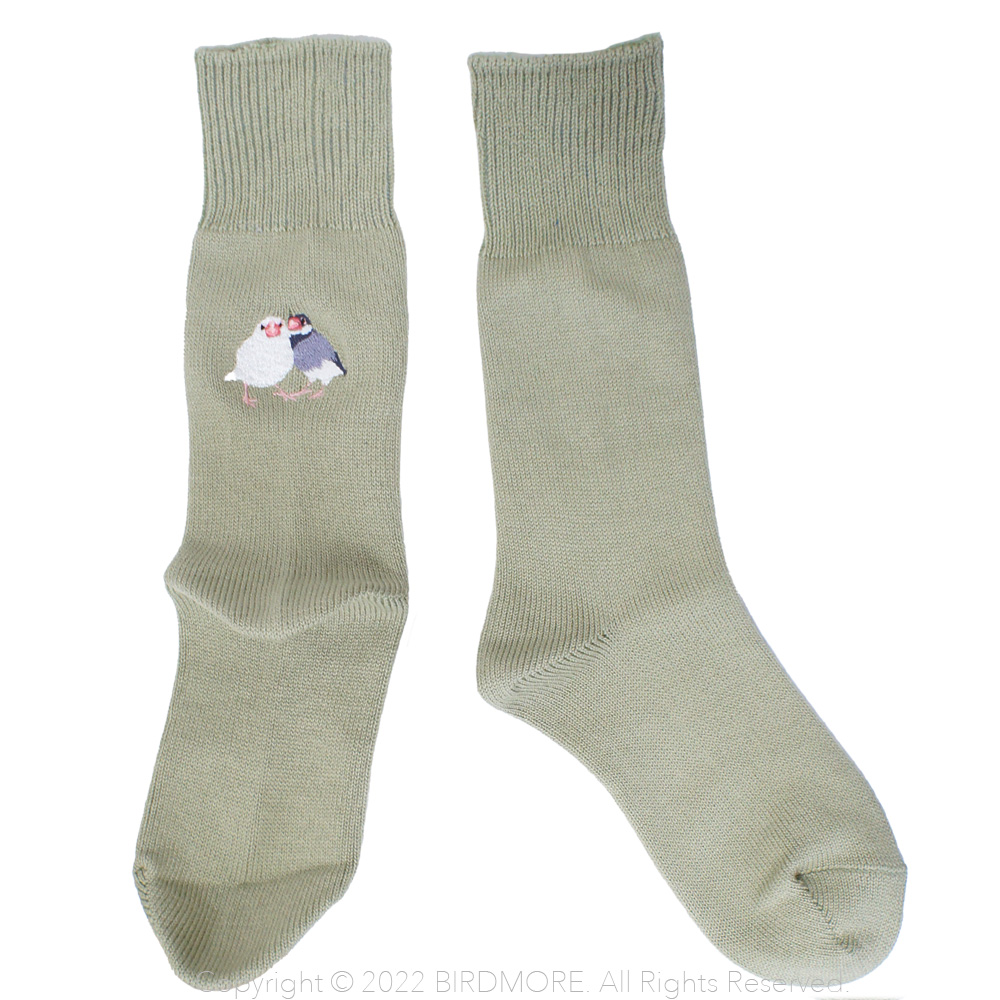 9998604【あいうえ堂】靴下・スモーク / 白文鳥 & 桜文鳥　