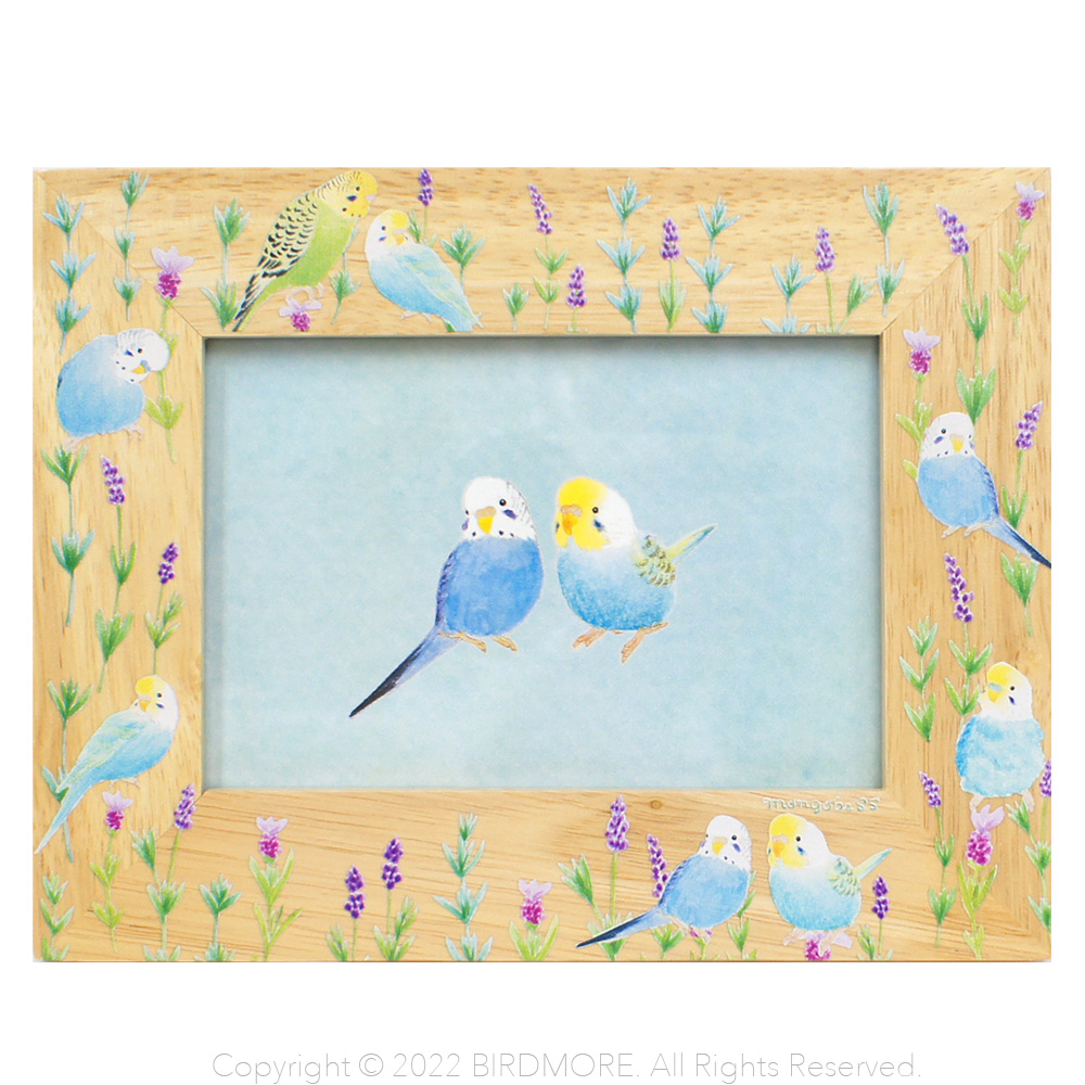 9998609【モンゴベス】フォトフレーム / ラベンダーとセキセイ