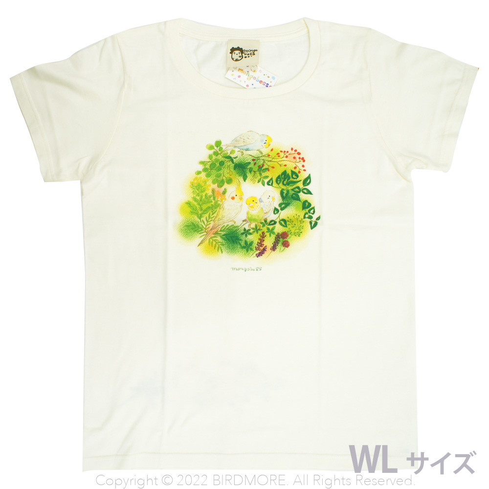 9998621【モンゴベス】★Tシャツ・女性用L / インコの森 ◆