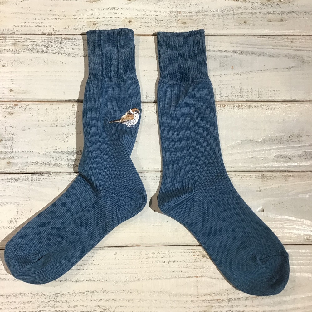 9998648【あいうえ堂】靴下・ブルー / スズメ