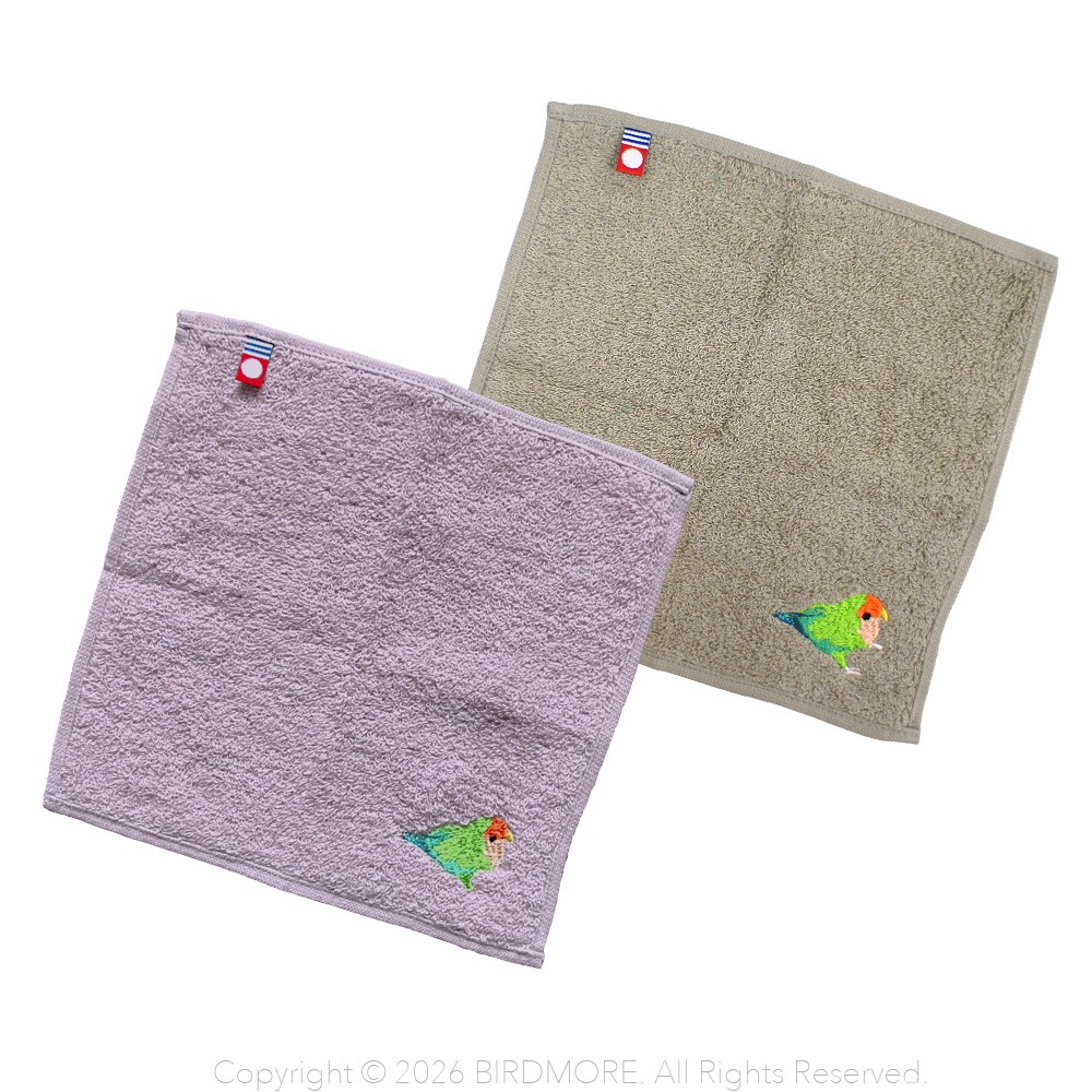 9998651【あいうえ堂】今治タオルハンカチ / コザクラインコ◆