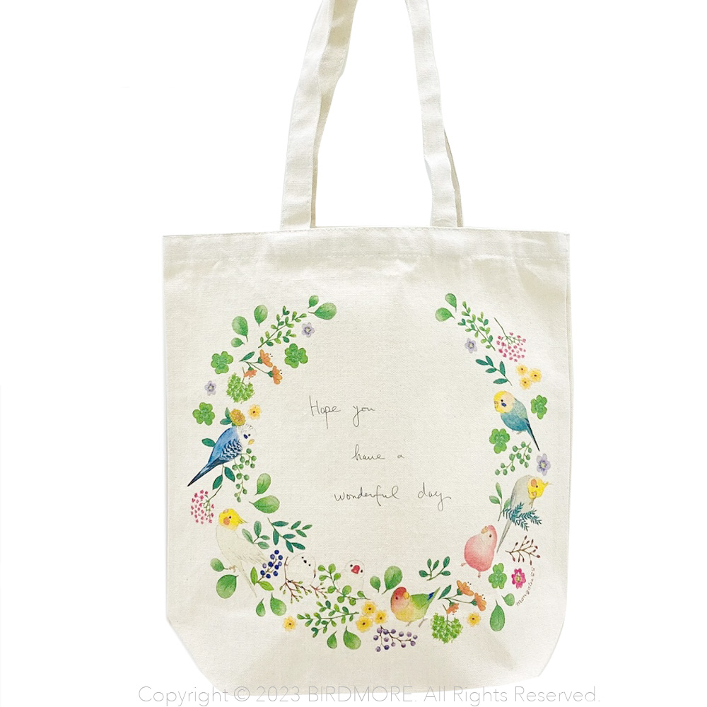 9999121【モンゴベス】トートバッグ / 小鳥のリース
