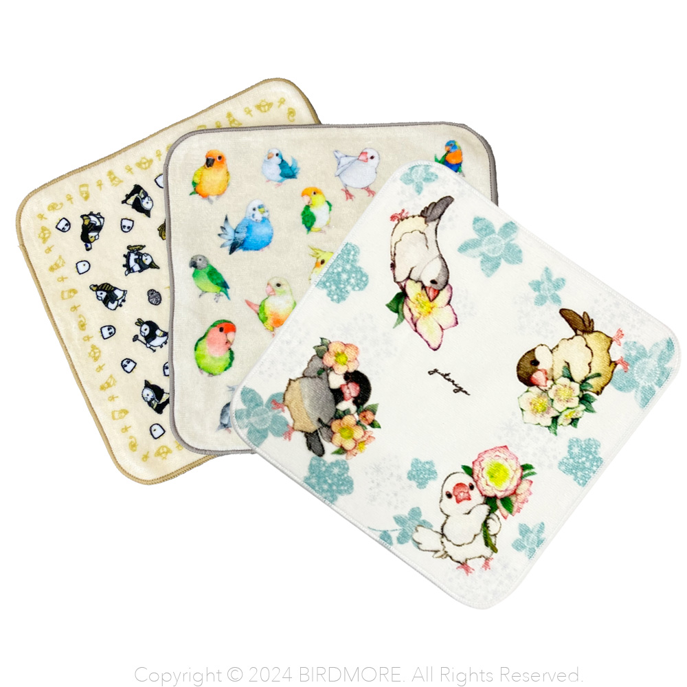 yume☆ ハンカチ3枚 9999301【ゆとり屋】タオルハンカチ◇ 鳥専門店 BIRD MORE