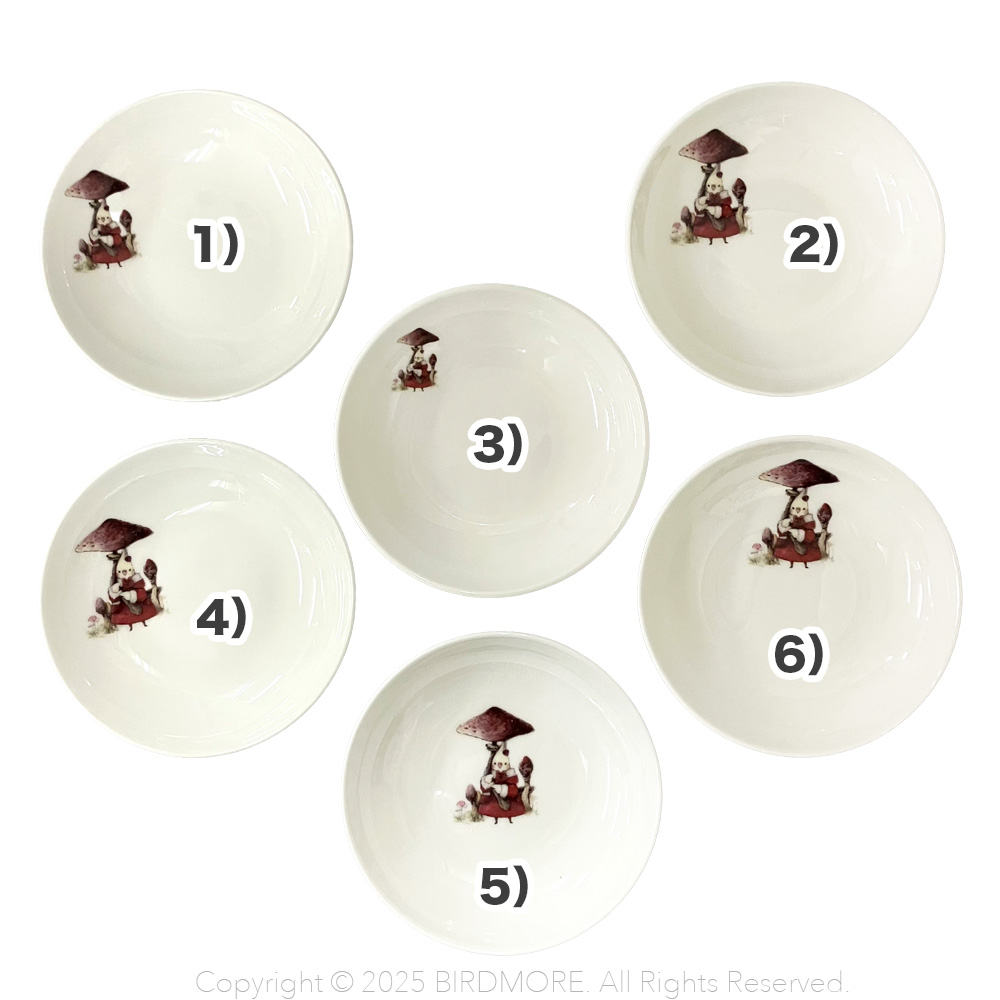 飼鳥用品専門店BIRDMORE(バードモア)/【ゆとり屋】11cm小皿 キノコ柄 6種