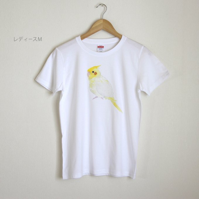 9999512【p-jet】★Tシャツ・女性用L/オカメインコ（ルチノー）左向き
