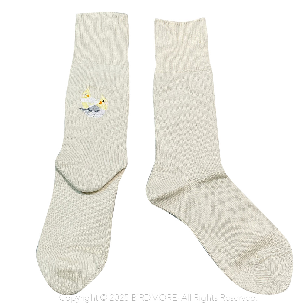 9999556【あいうえ堂】靴下・アイボリー / オカメ