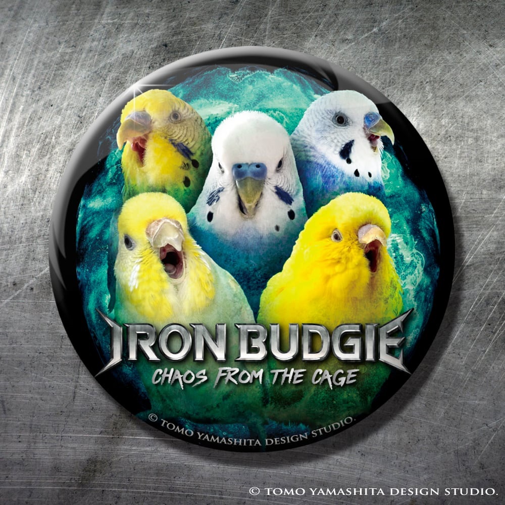 飼鳥用品専門店BIRDMORE(バードモア) /缶バッジ 「IRON BUDGIE