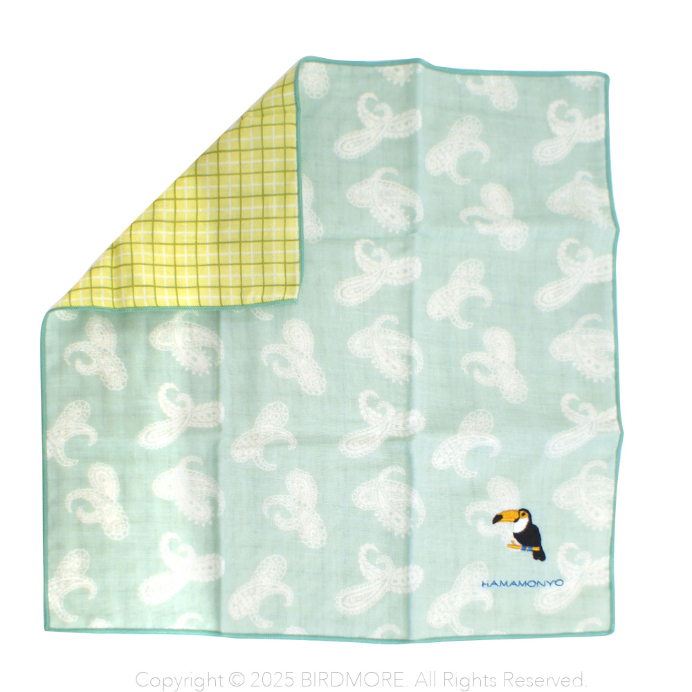 9999575【濱文様】★リバーシブルガーゼハンカチ/オニオオハシ◆