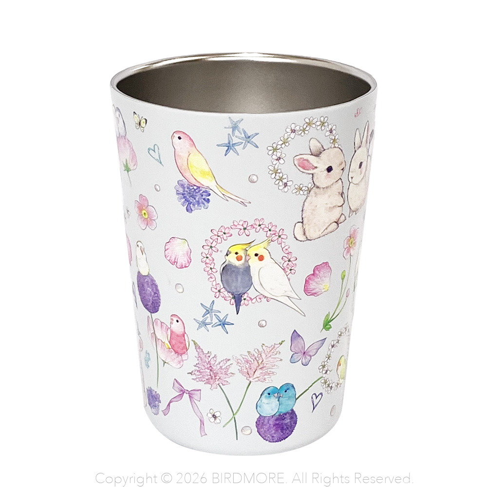 9999630【東亜金属】たけいみき ２WAY真空二重タンブラーM/うさぎと小鳥