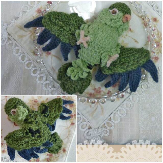 【あにまるめいと】★転がり編みぐるみ／サザナミ・グリーン