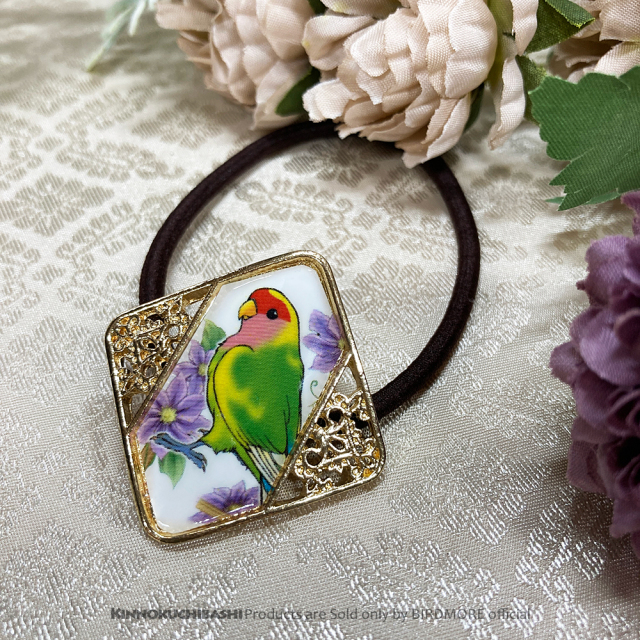 【金乃嘴】ヘアゴム・金透角/コザクラ・パイド