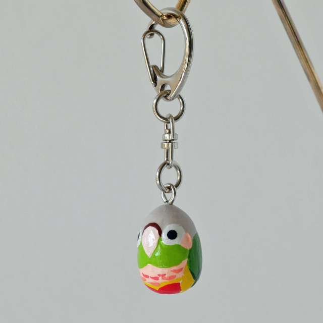 【HEE-HAW】★インコ・キーホルダー/ホオミドリアカオウロコ・パイナップル