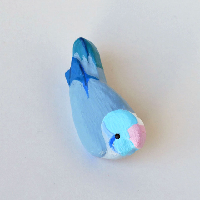 【HEE-HAW】★インコ・ブローチ/マメルリハ・ブルー◆