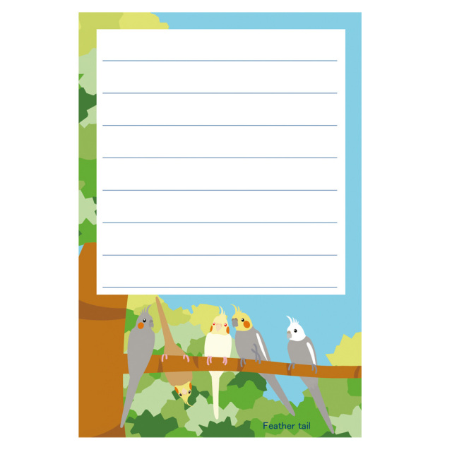 【Feather Tail】ブロックメモ帳6/オカメインコ◆