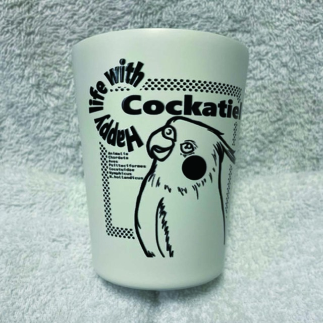 【まぢかるどりぃまぁ】ステンレスタンブラー・白/オカメインコ