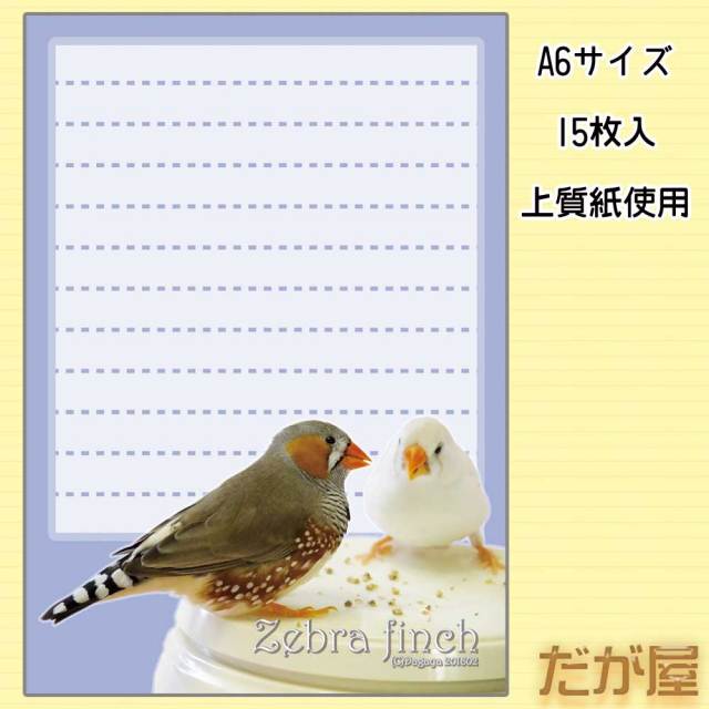 【だが屋】A6びんせん/キンカチョウ・カップル◆