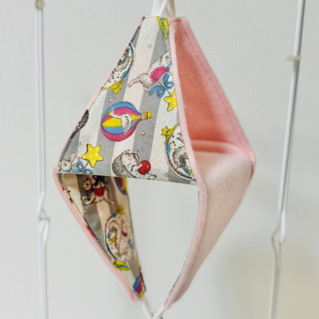 はるベー】☆バードテント・Sサイズ・リーフ柄・内布フリース 鳥専門店