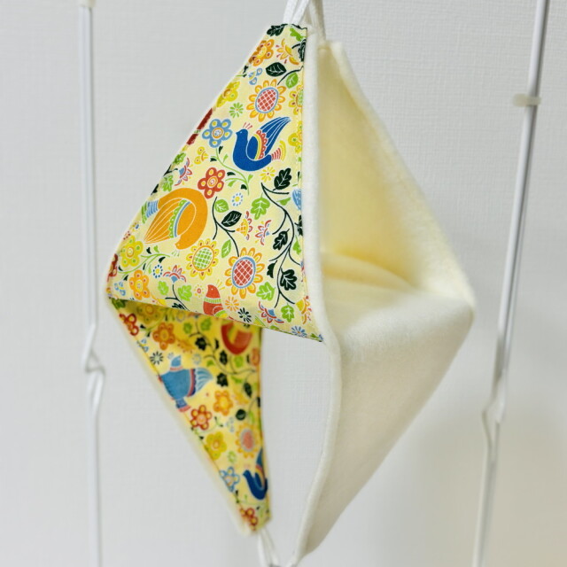 【はるベー】★リバーシブルCHANGEテントM/フリース(オフホワイト)／鳥と花