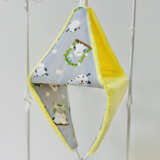 【はるべー】 ★リバーシブルCHANGEテントL/タオル（黄色）／シマエナガ