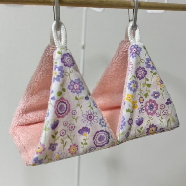 もか様専用【タオル生地】バードテントM＊春花ピンク グリーン ダブル