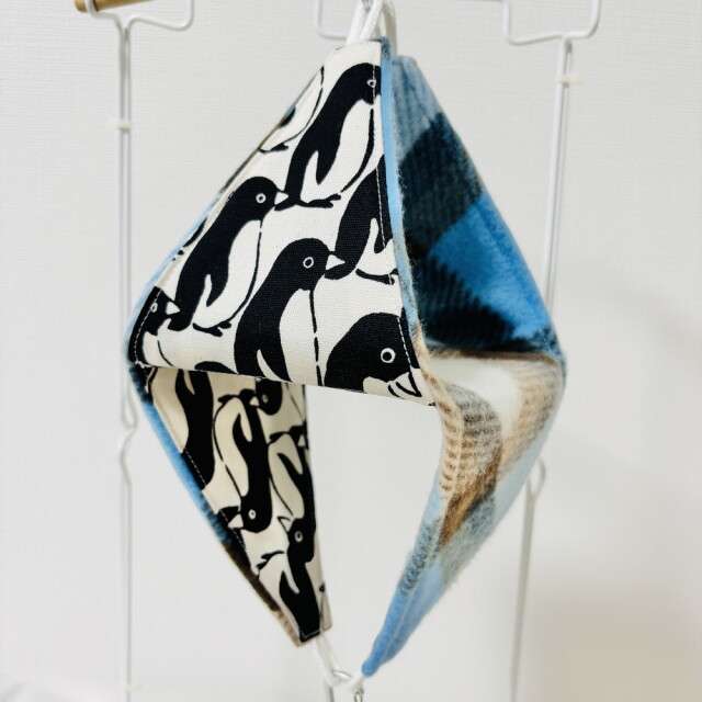 はるべー / ★リバーシブルCHANGEテント【M】フリース（チェック）／ ペンギン柄