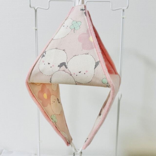 はるべー / ★リバーシブルCHANGEテント【L】フリース （ベビーピンク）／ 大きなシマエナガ柄