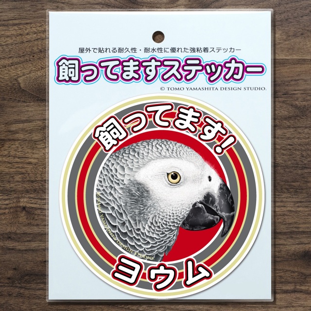 9997873【TOMO YAMASHITA DESIGN STUDIO】飼ってますステッカー ヨウム◆