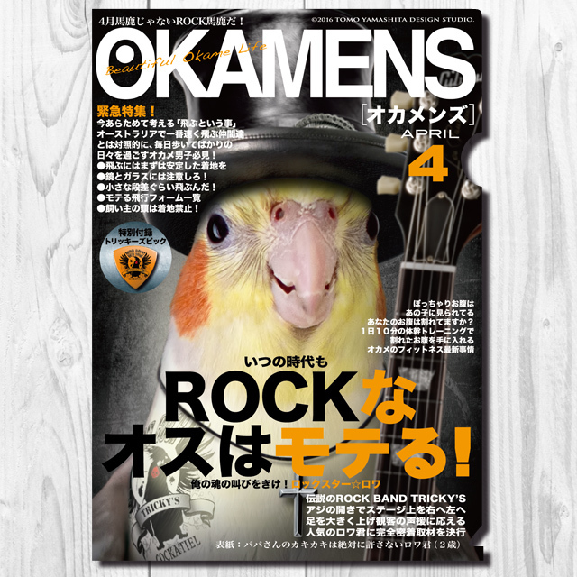 9997951【TOMO YAMASHITA DESIGN STUDIO】A4クリアファイル/オカメンズ4月号 「ROCKなオスはモテてる」◆