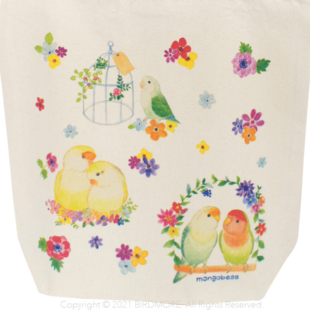 飼鳥用品専門店BIRDMORE /【モンゴベス】トートバッグ/ 鳥カゴ・コザクラ 