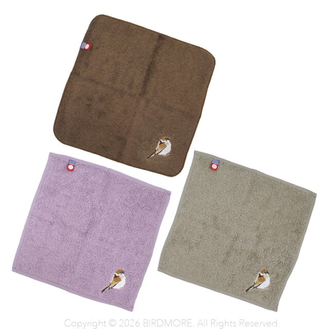 9998652【あいうえ堂】今治タオルハンカチ / スズメ◆