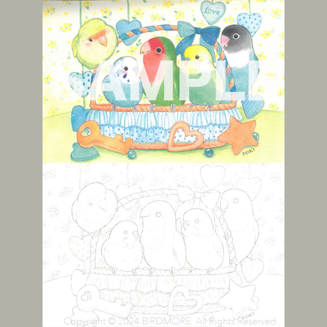 9999350【河出書房新社】夢色ことりの塗り絵 POSTCARD BOOK◇ 鳥専門店