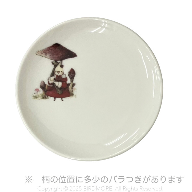 9999479【ゆとり屋】10cm小皿 キノコ柄（浅型）